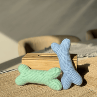 Knotty Bite Knitted Bone Toy