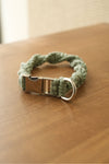 Sage Handmade Pet Collar – Premium Braided Collar with Metal Buckle & D-Ring