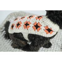 Knitted orange floral sweater