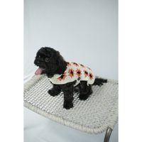 Knitted orange floral sweater